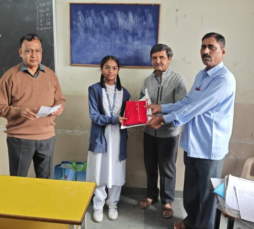 Felicitation of the student who has successfully overcome anaemia